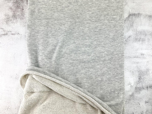 Light Heather Gray French Terry Knit Fabric Remnant 2.5 yards FTK00881